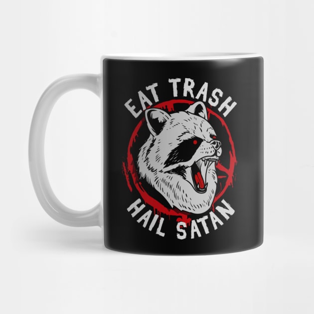 Eat Trash Hail Satan T-Shirt I Pentagram Possum by biNutz